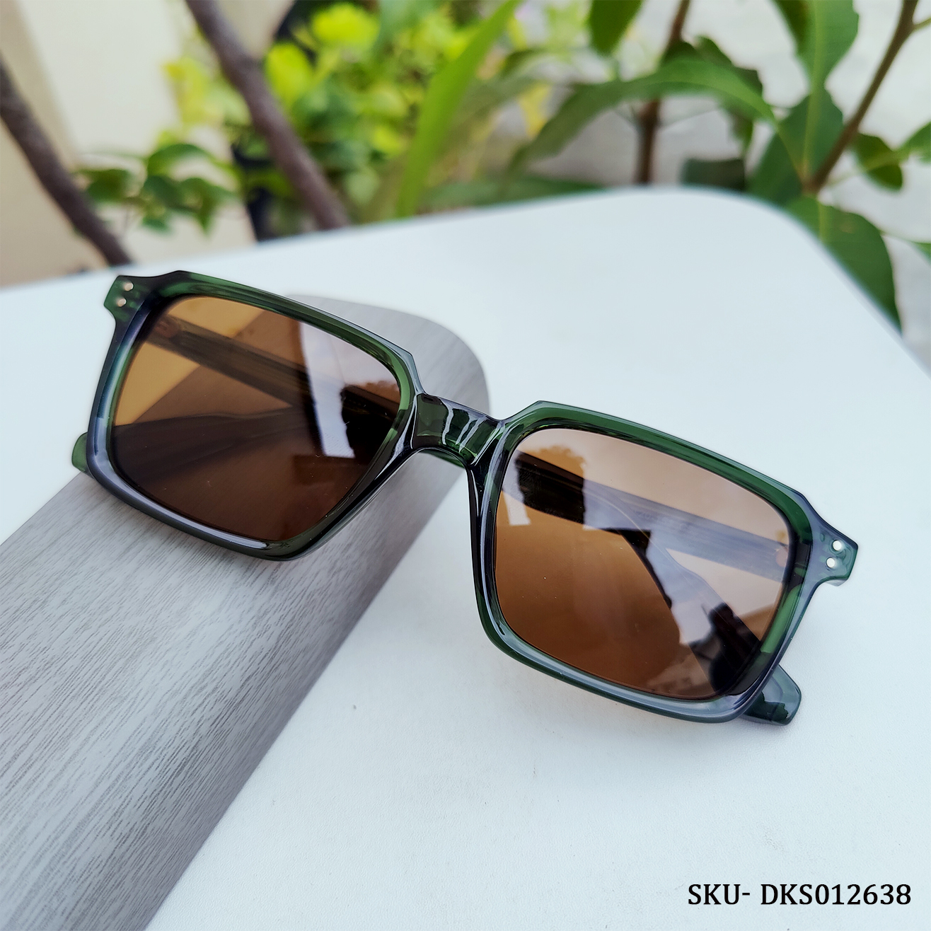 Green Transparent Color Unique Sunglasses