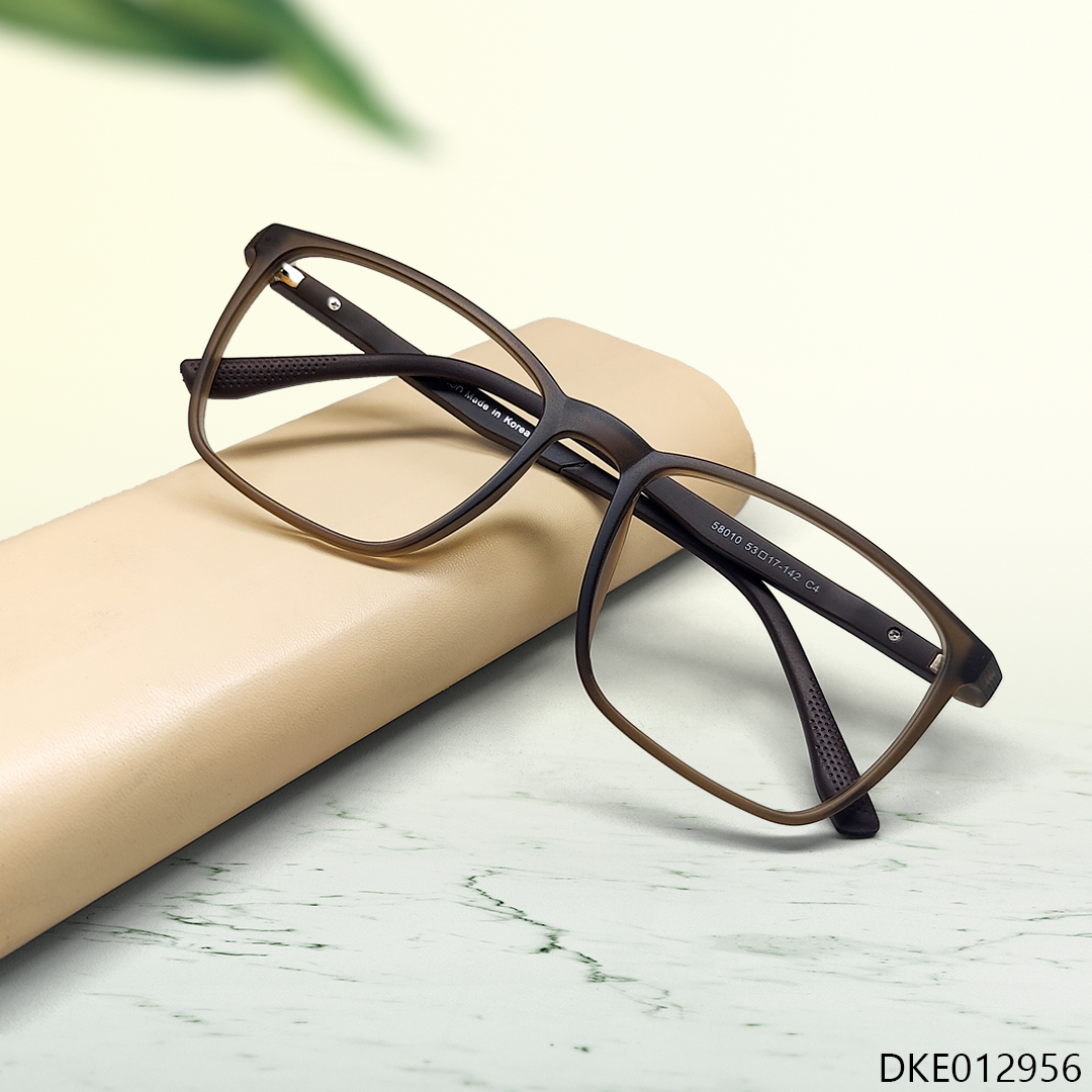 Brown Transparent Square Shape Eyeglass
