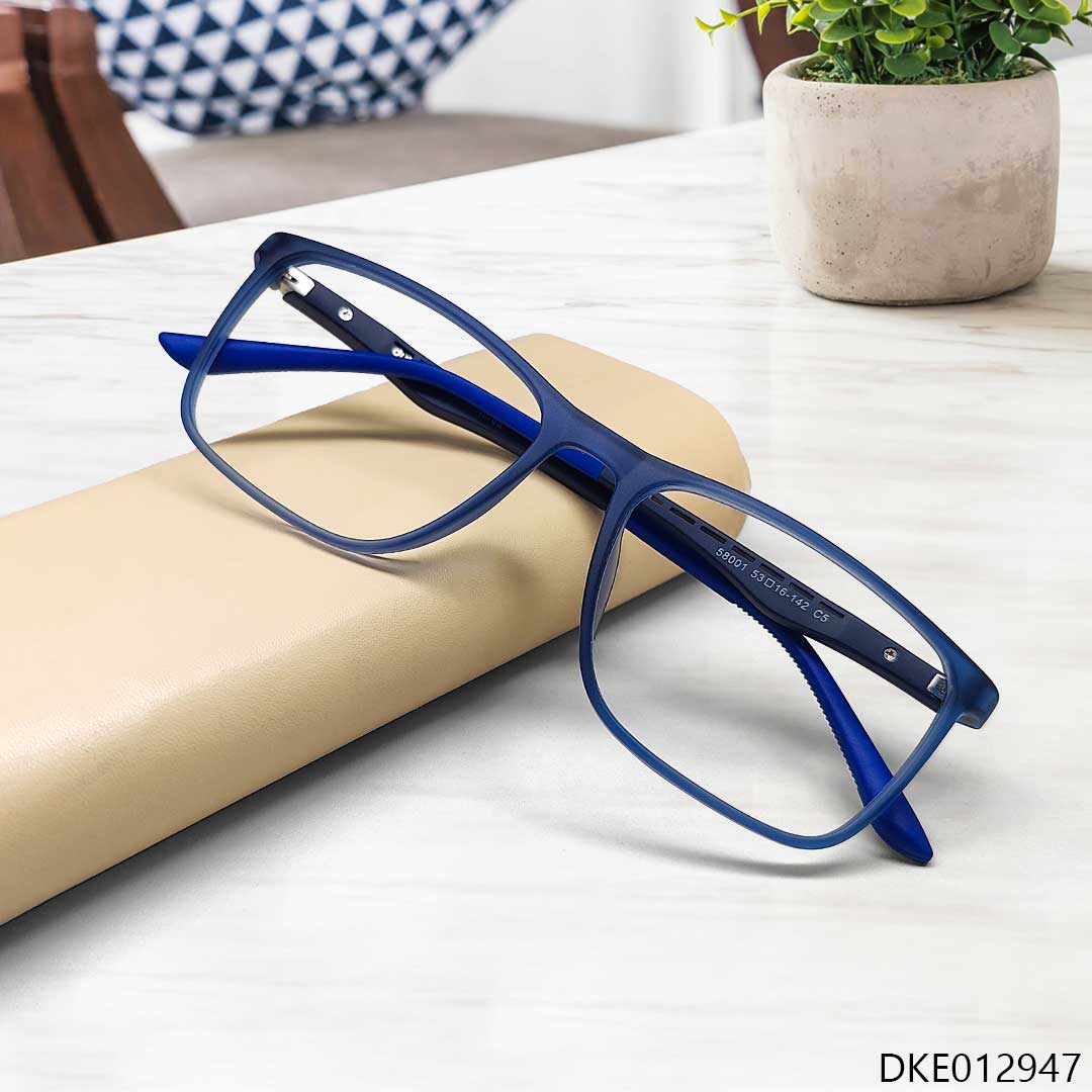 Blue Color Square Shape TR Eyeglasses