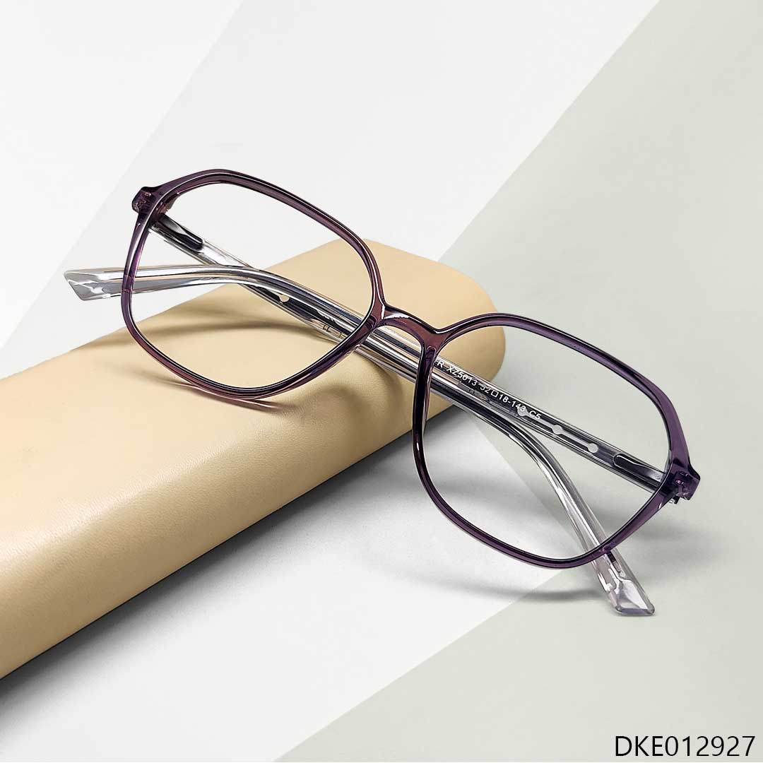 Semi Round Purple Transparent Eyeglass