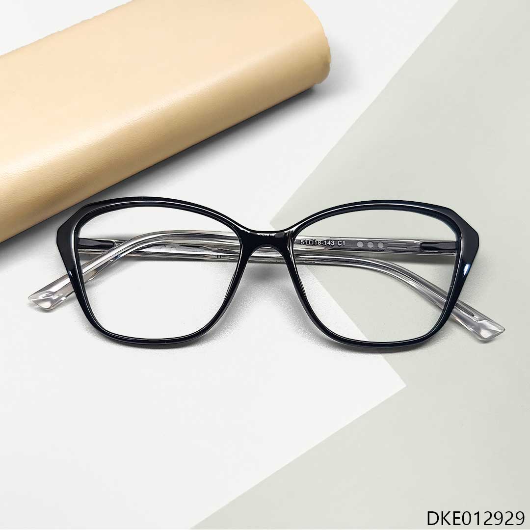 Glossy Black Cat Eye Shape Eyeglasses