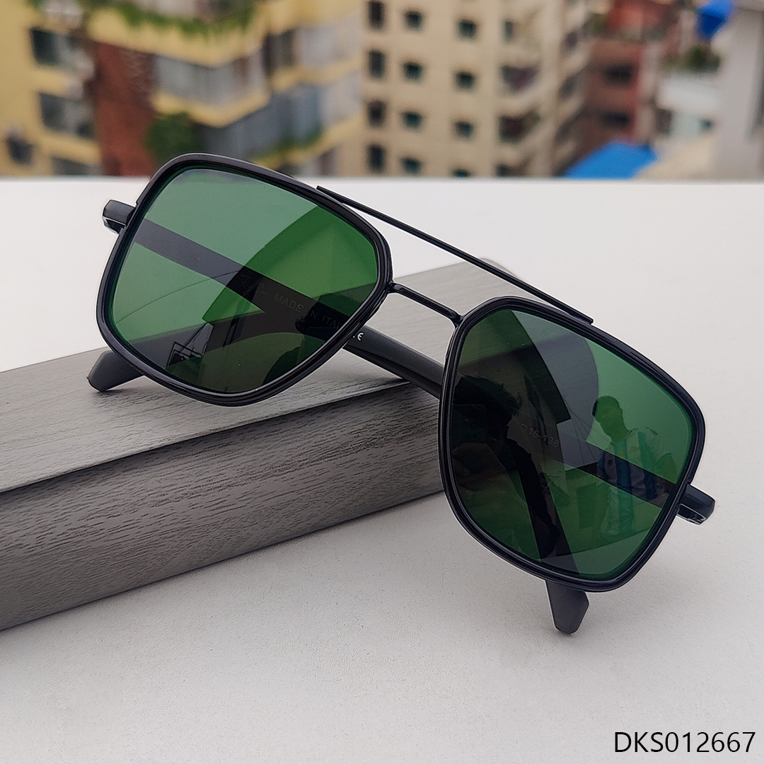 Double Bridge Bottle Green Sunglass