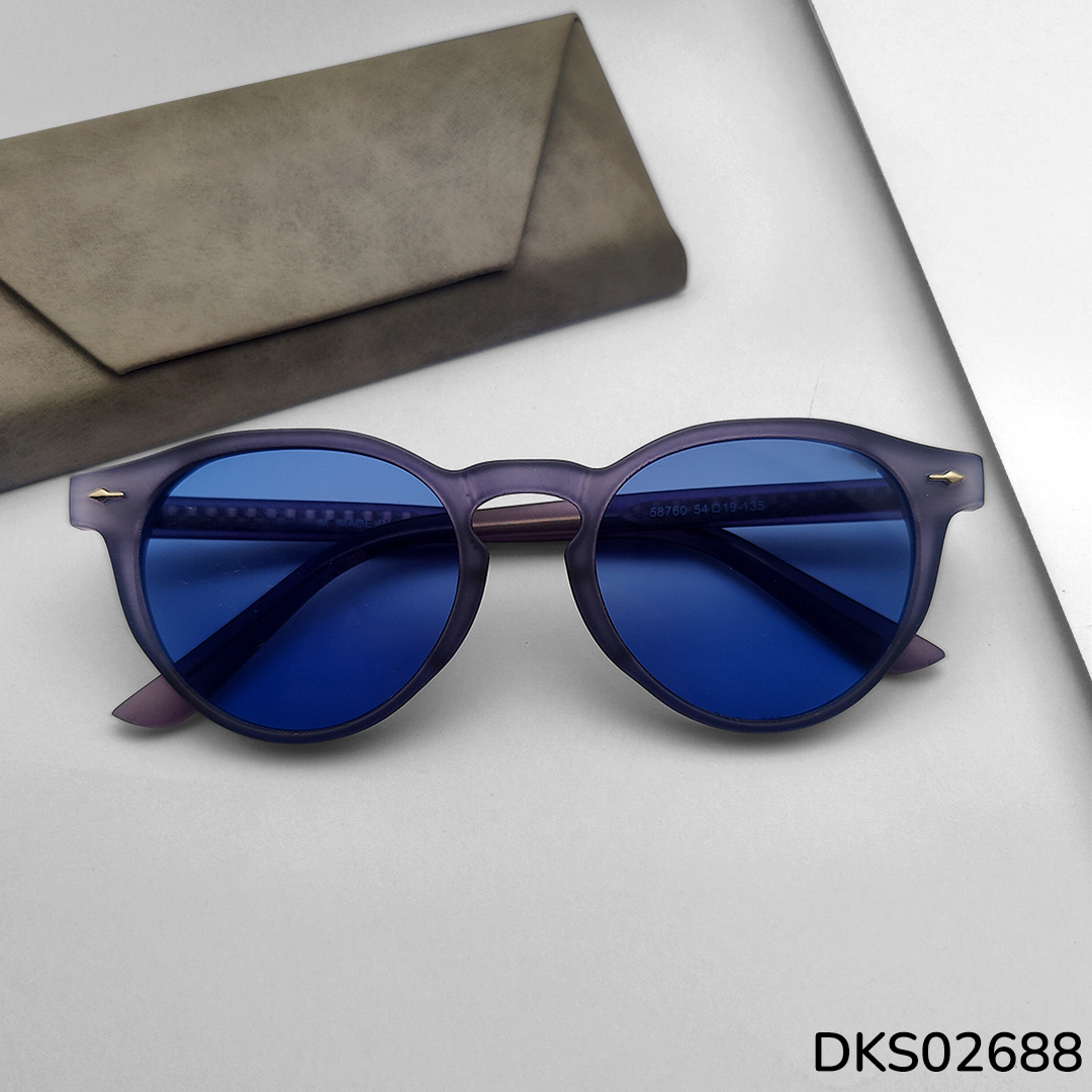Semi-Round Blue Color Sunglasses