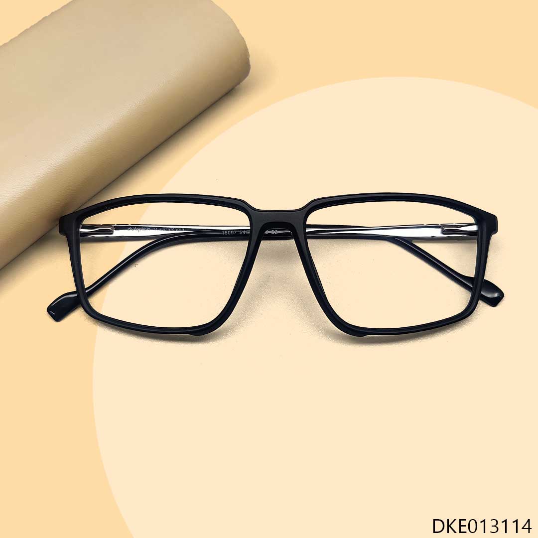Black Color Fiber and  Metal Eyeglass
