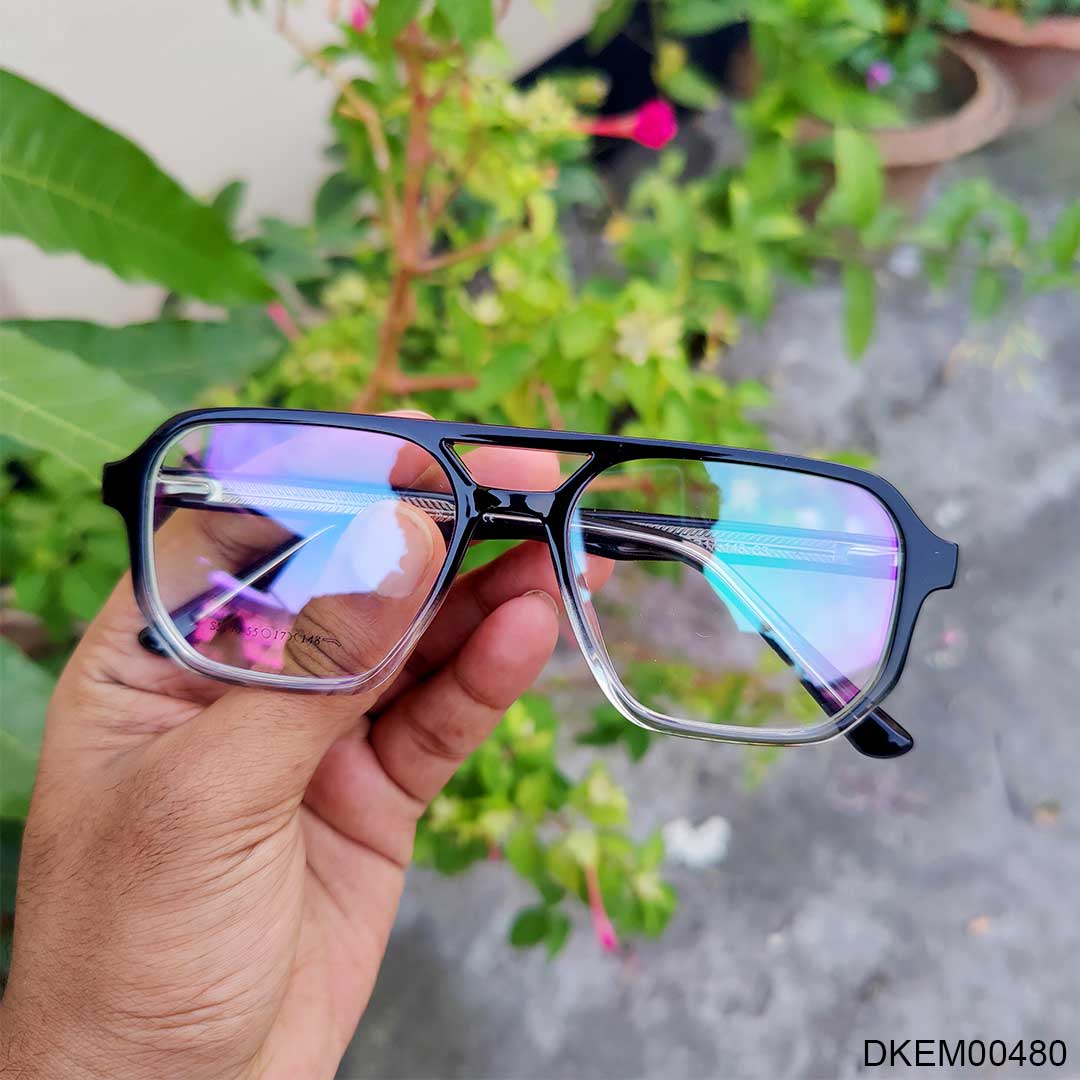 Black & Transparent Mixed Aviator Eyeglasses