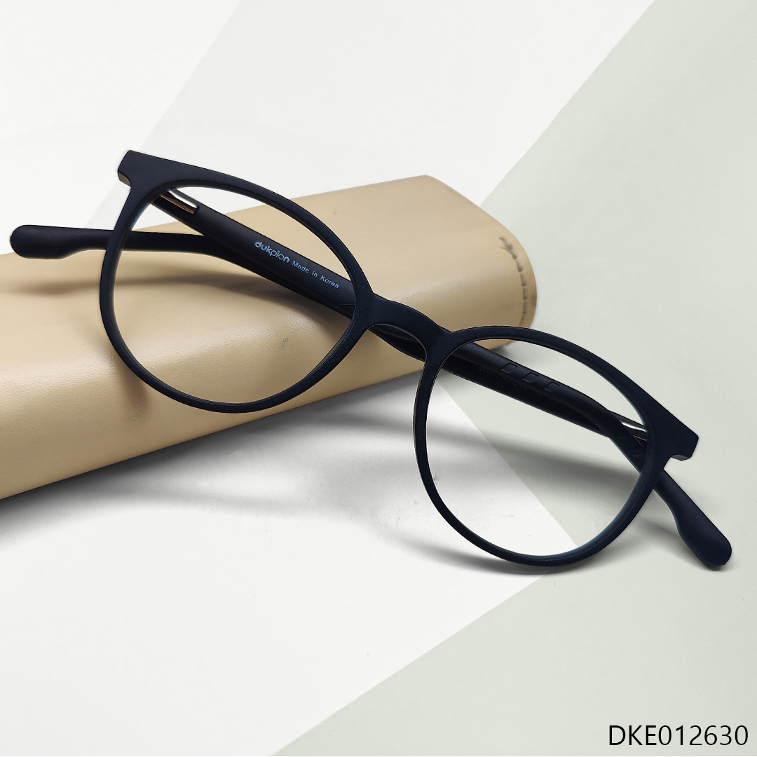 Matte Black Semi Round Eyeglasses