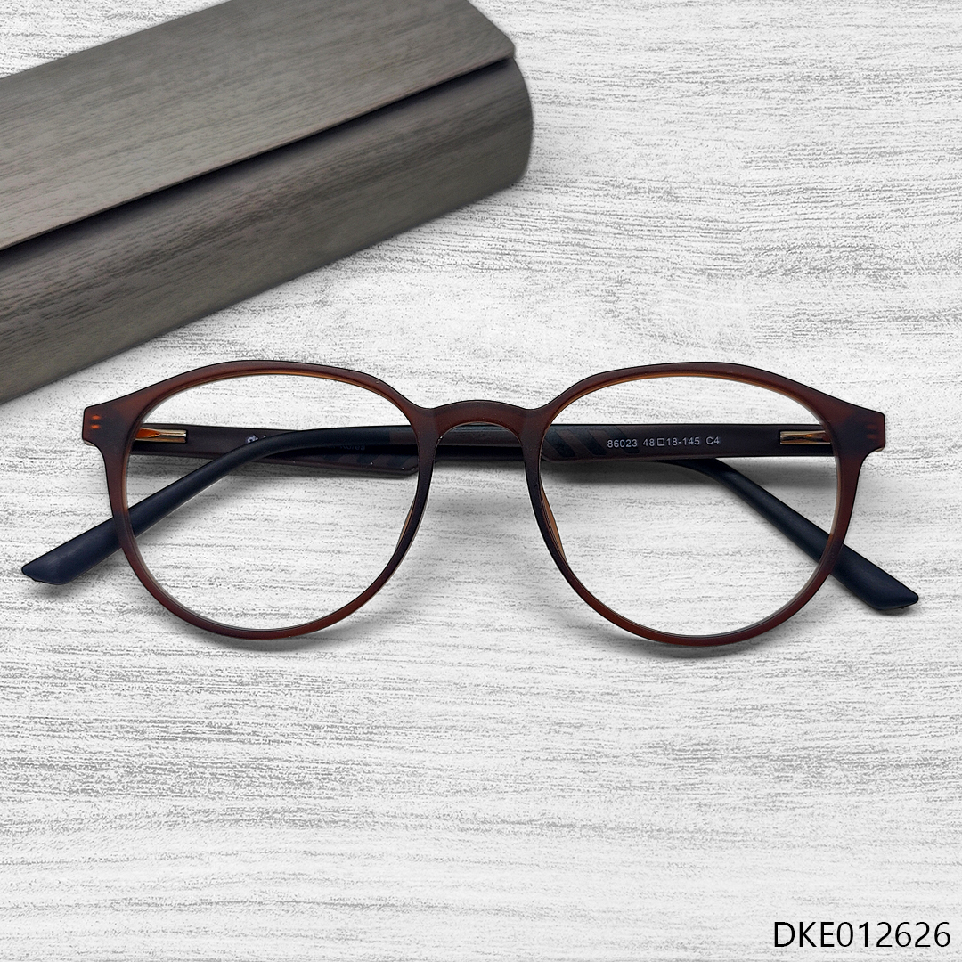 New Brown Color Semi Round Eyeglasses