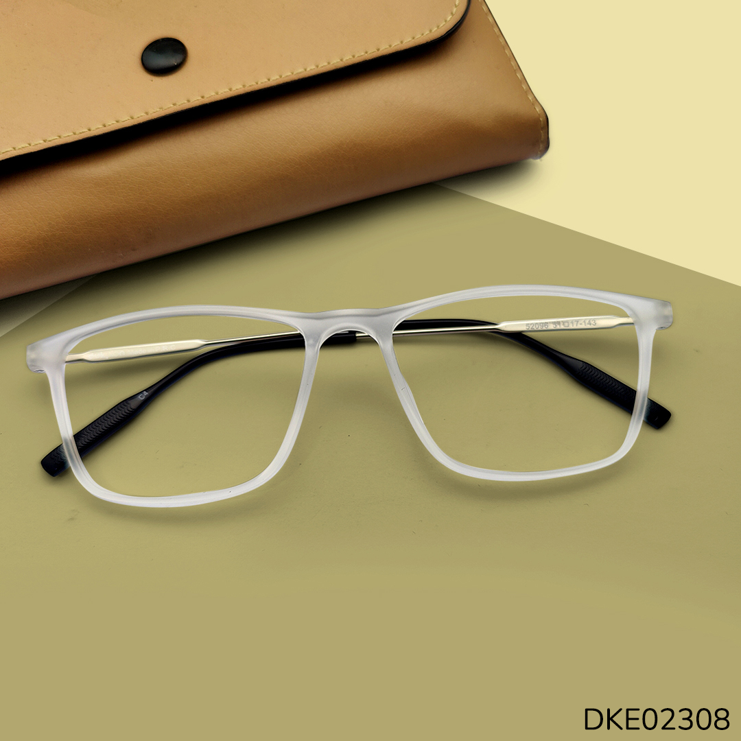 Light weight white transparent eyeglasses