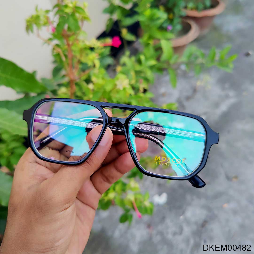 Full Black Aviator Shape Premium Eyeglasses