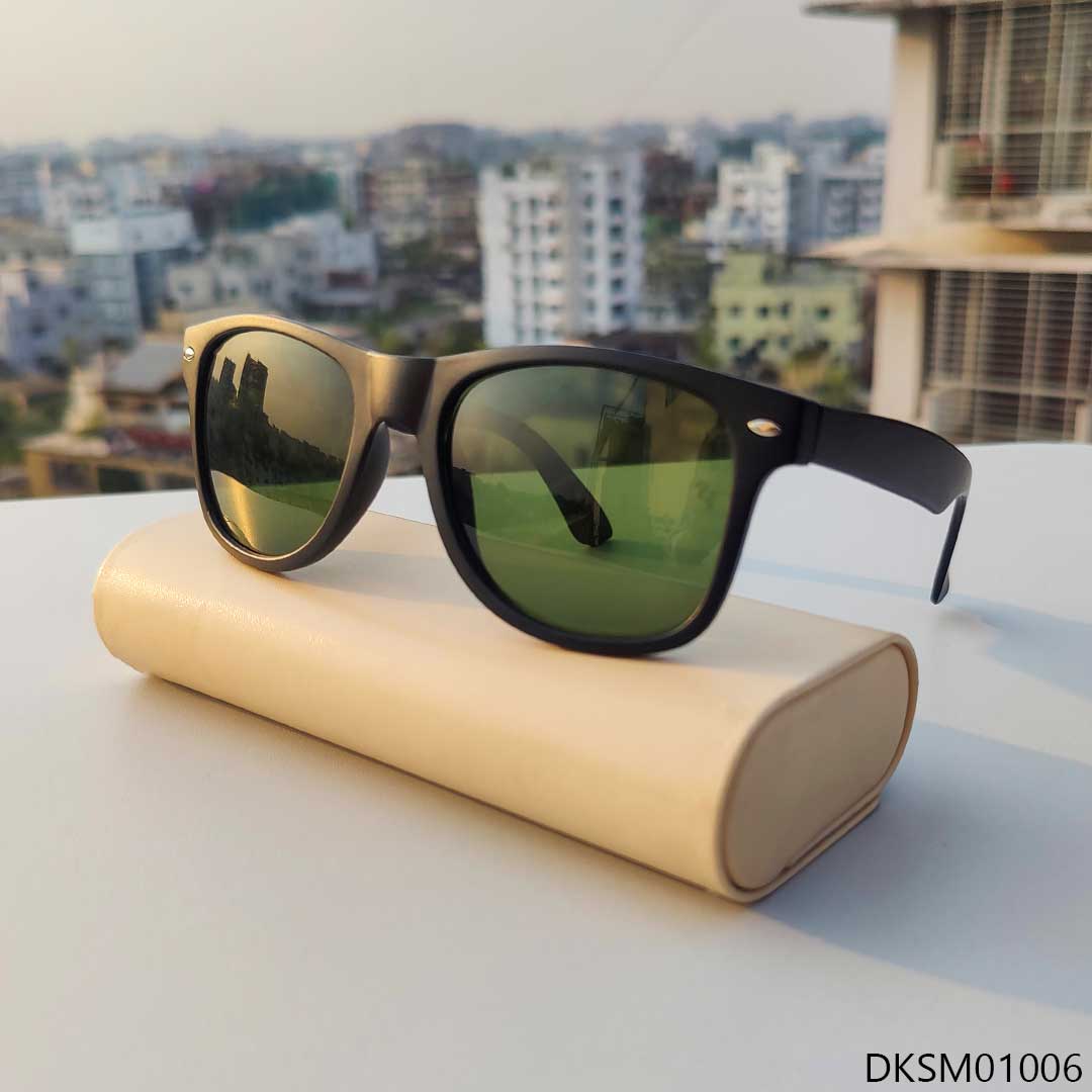 Bottle Green Glass Lens Premium Sunglass