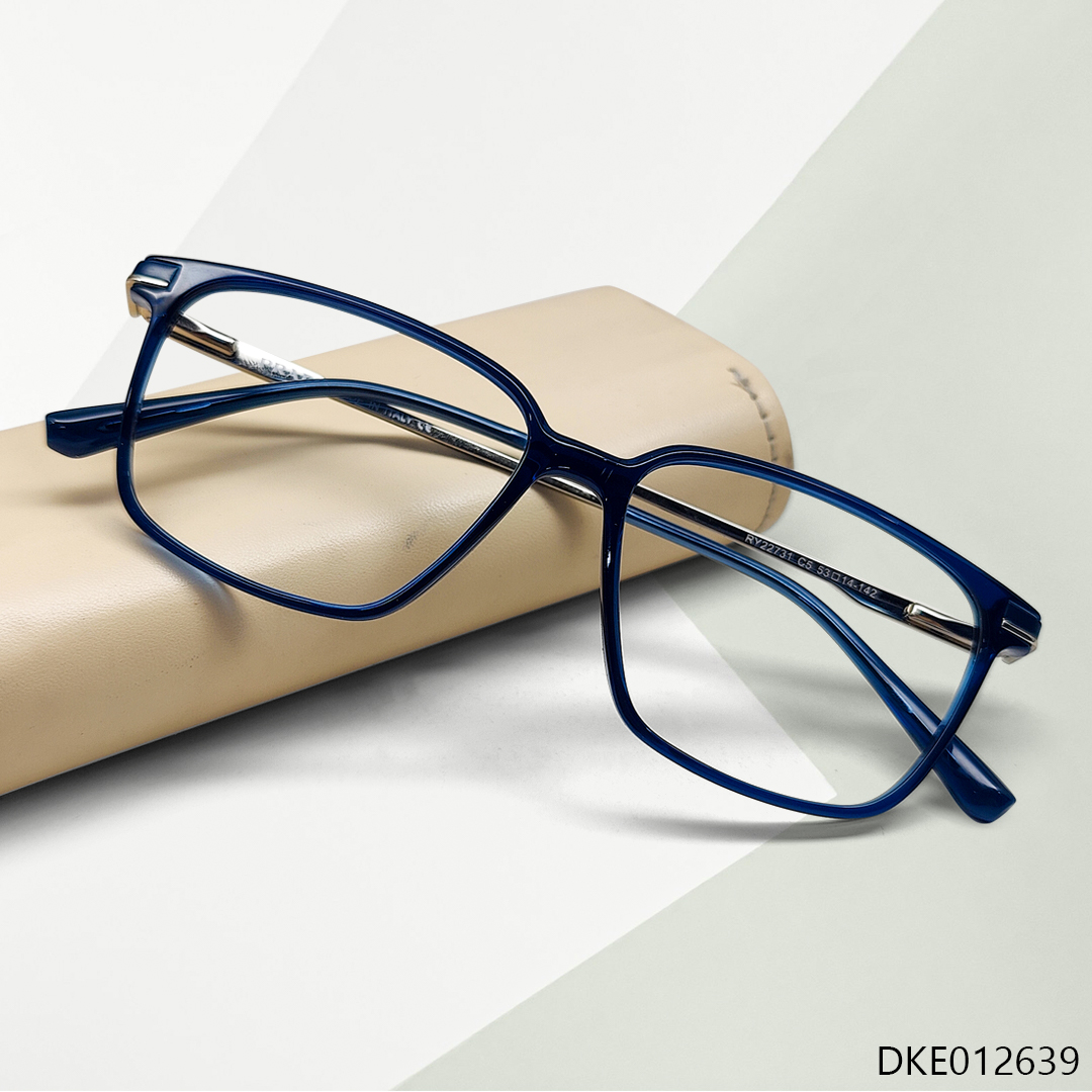 Fiber & Metal Mixed Glossy Finished Eyeglasses