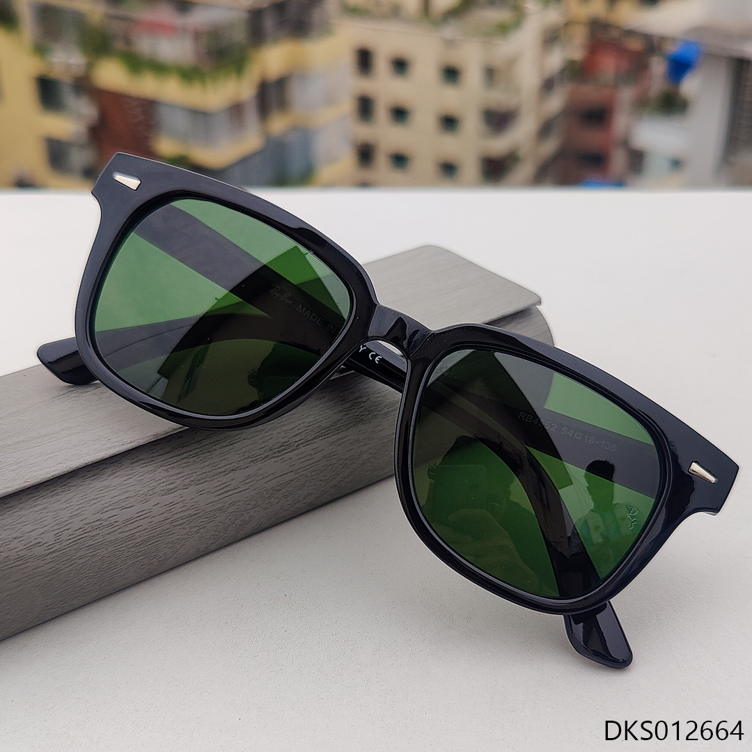 Glossy Black Color Glass Lens Sunglass