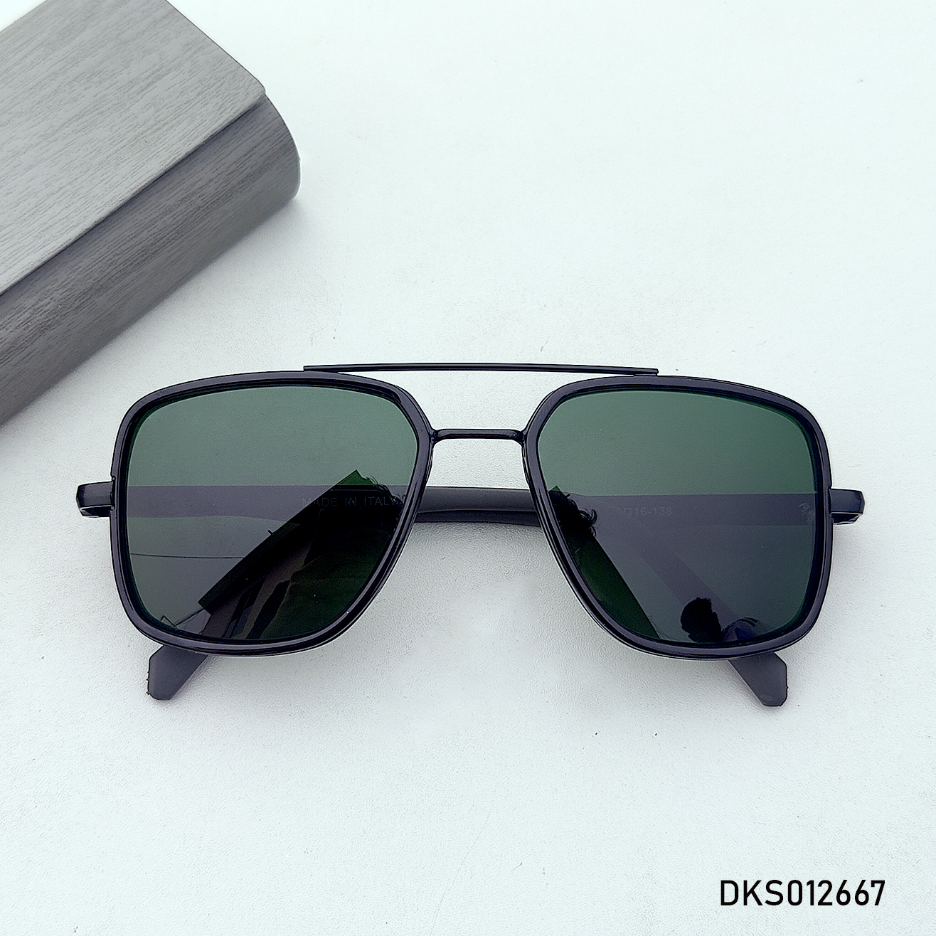 Double Bridge Bottle Green Sunglass