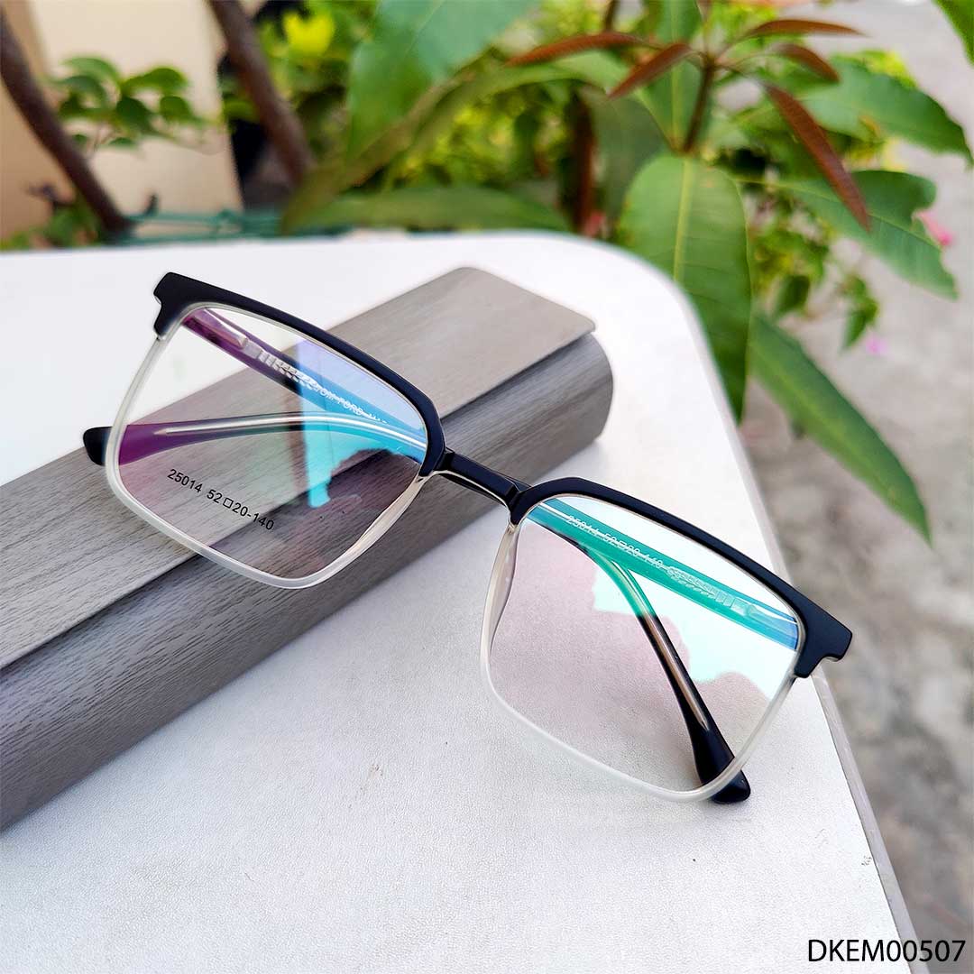 Trendy Black & Transparent Mixed Matte Eyeglasses