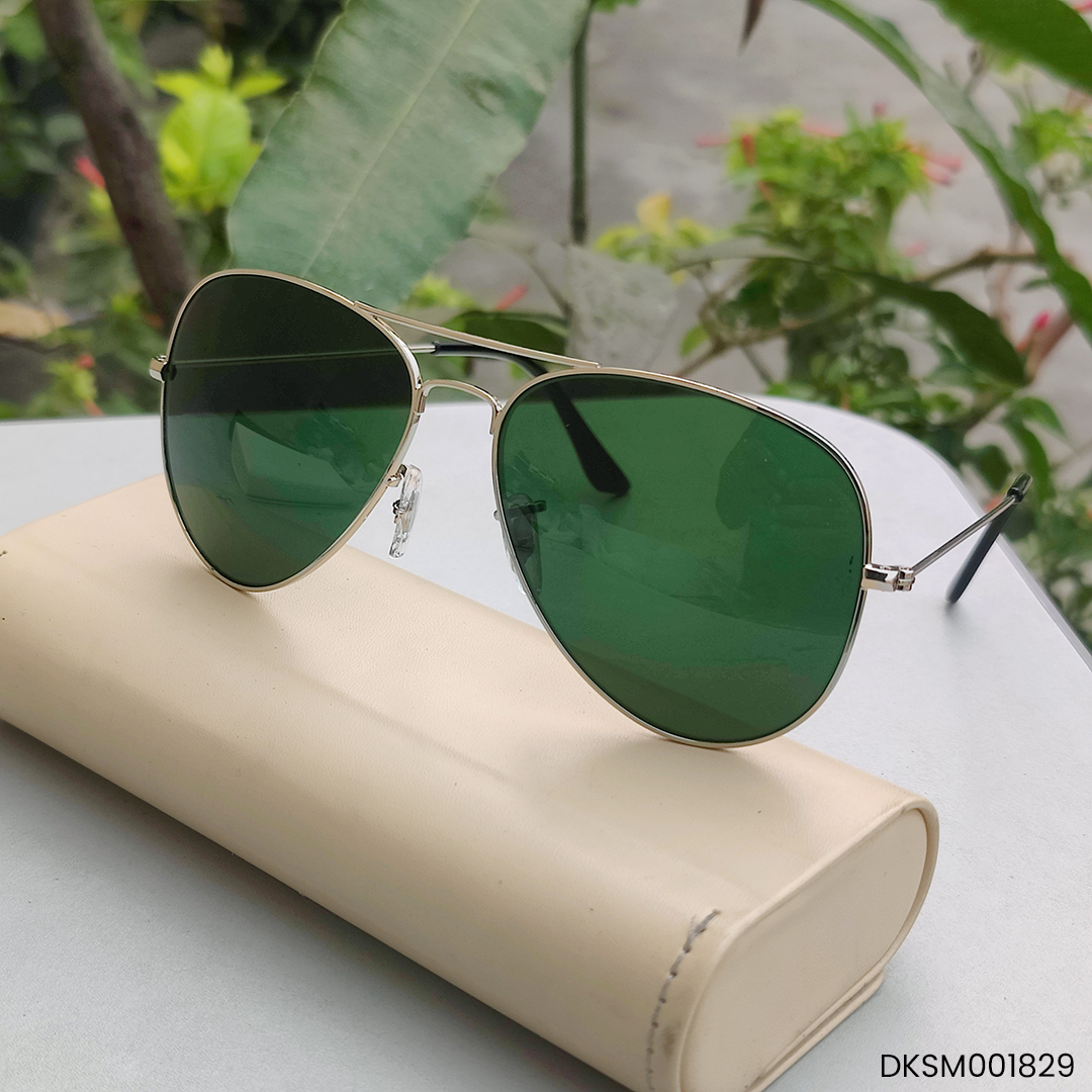 Bottle Green Color Double Bridge Sunglasses