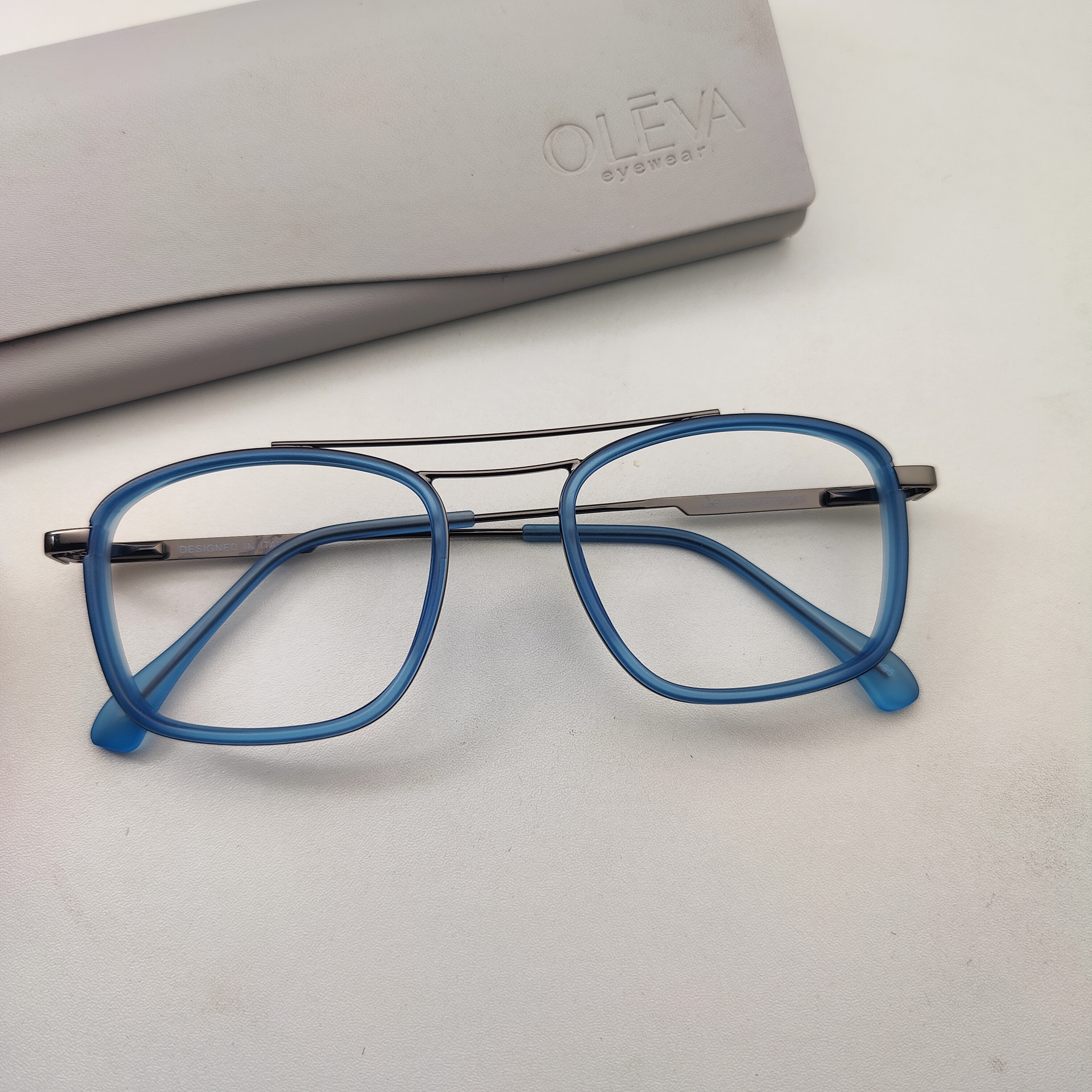 Double Bridge Blue Color Eyeglass