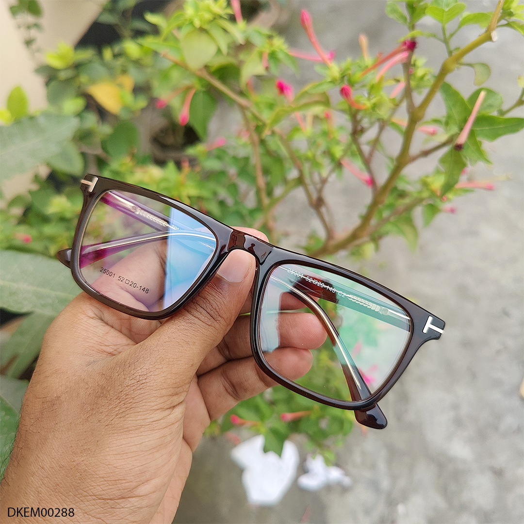 Brown Transparent Color Unique Design Eyeglass