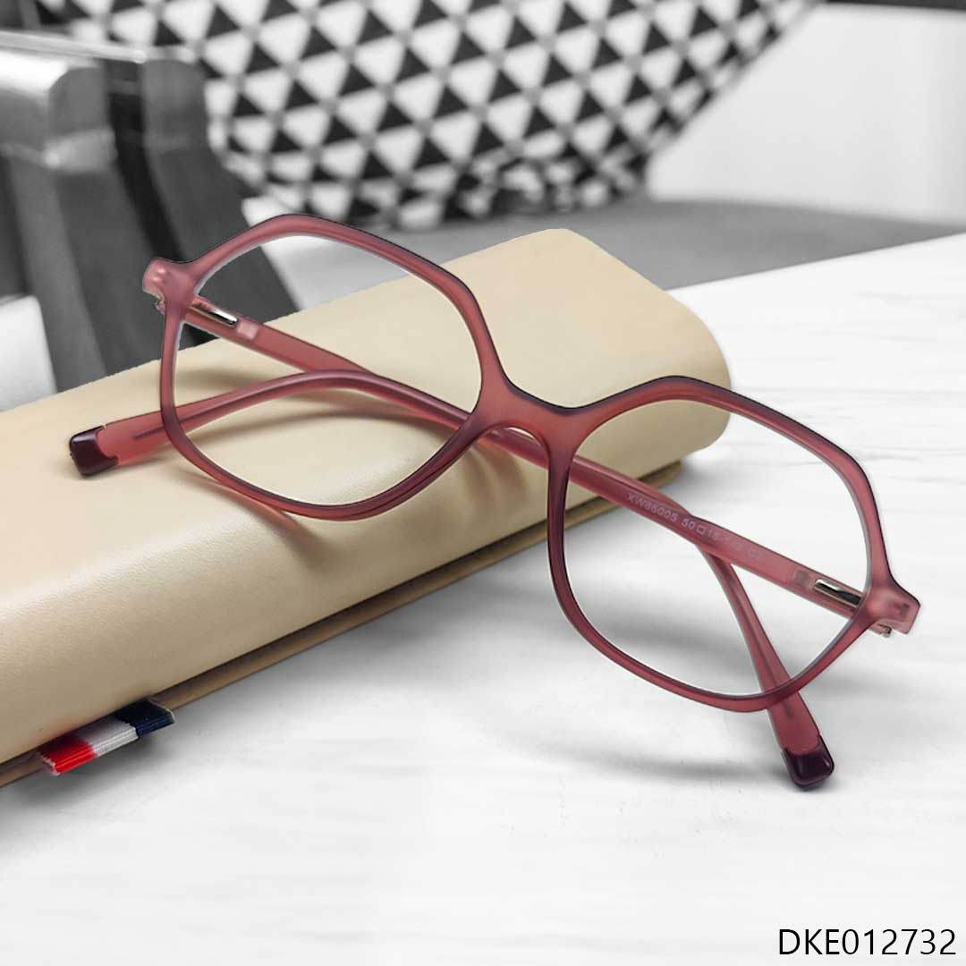 Red Color Semi-Round Eyeglass