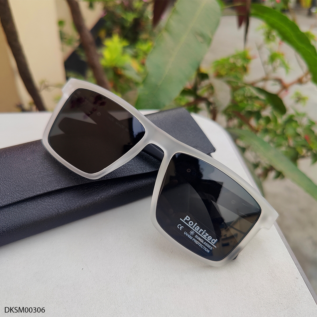 Transparent Frame Black Lens Perfect Combination Polarized Sunglasses