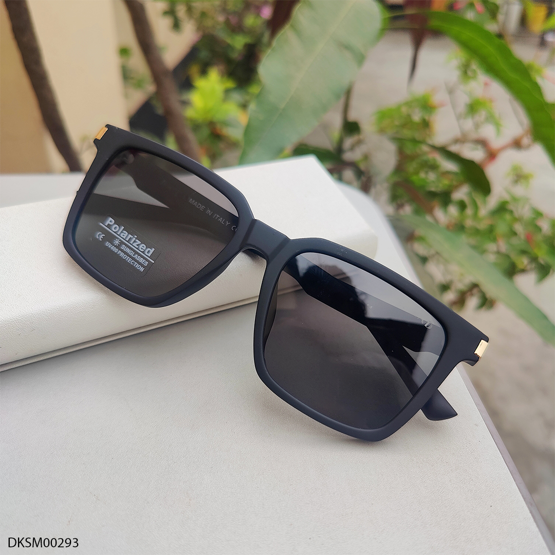 Matt Black Square Shape Sunglass