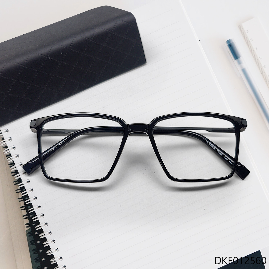 Black Color Sleek Design Square Shape Eyeglasses