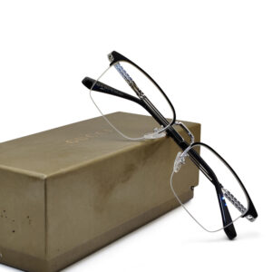 Silver Colour Half Frame Eyeglass