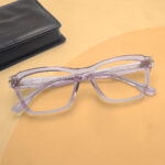 Pink Transparent Color Eyeglasses
