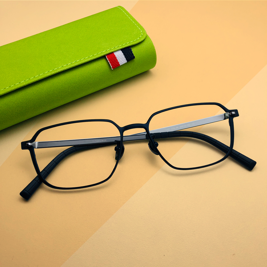 Blue Colour Square High Quality Titanium Frame
