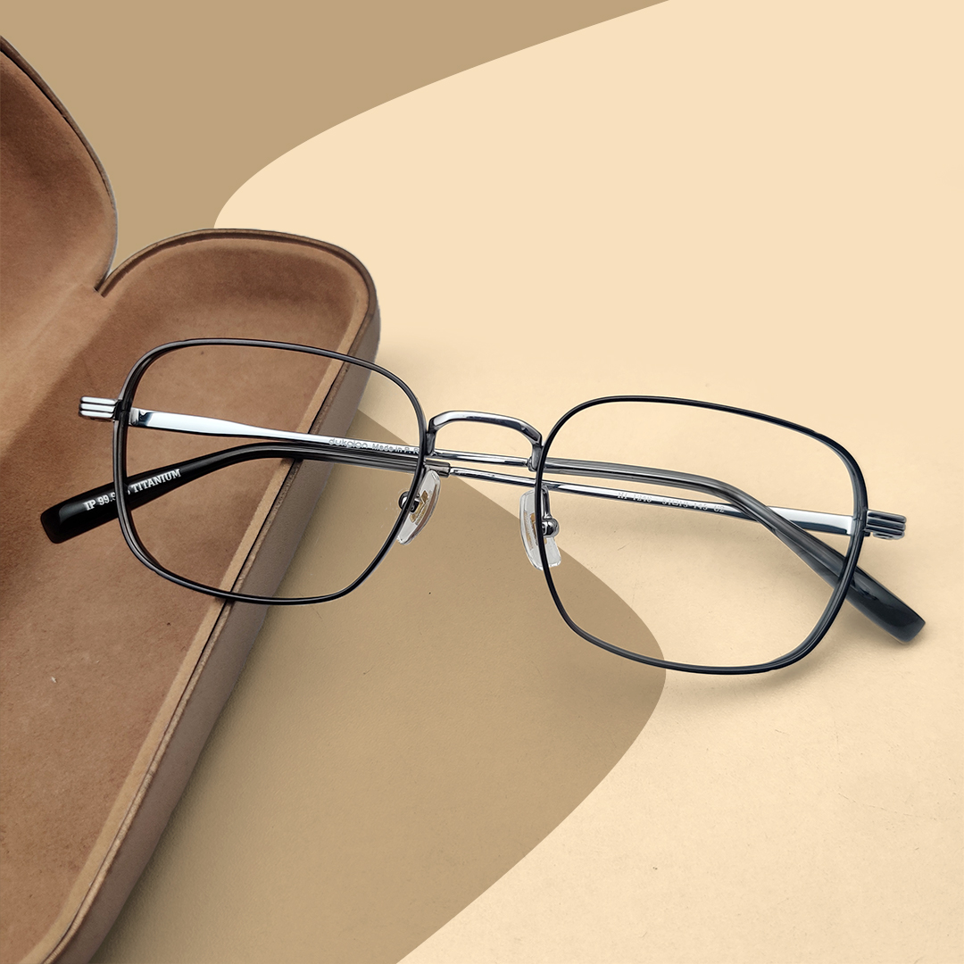 Silver Colour Square Men Eyeglass