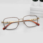 Golden Color Square Shape Eyeglasses