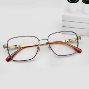 Golden Color Square Shape Eyeglasses