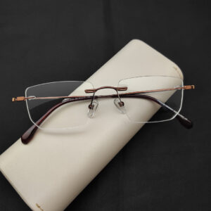Brown Colour Rimless Eyeglass Frame