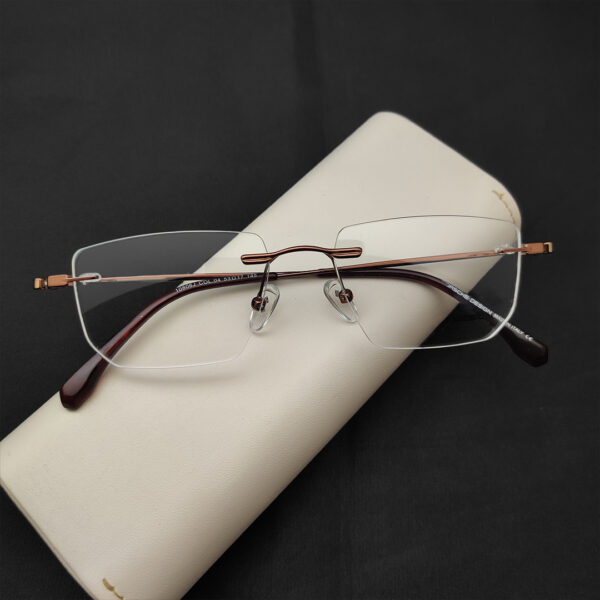 Brown Colour Rimless Eyeglass Frame