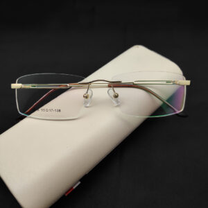 Golden Colour Rimless Eyeglass Frame