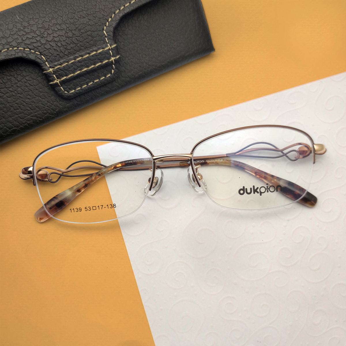 Brown Halfrim Eyeglasses for Ladies