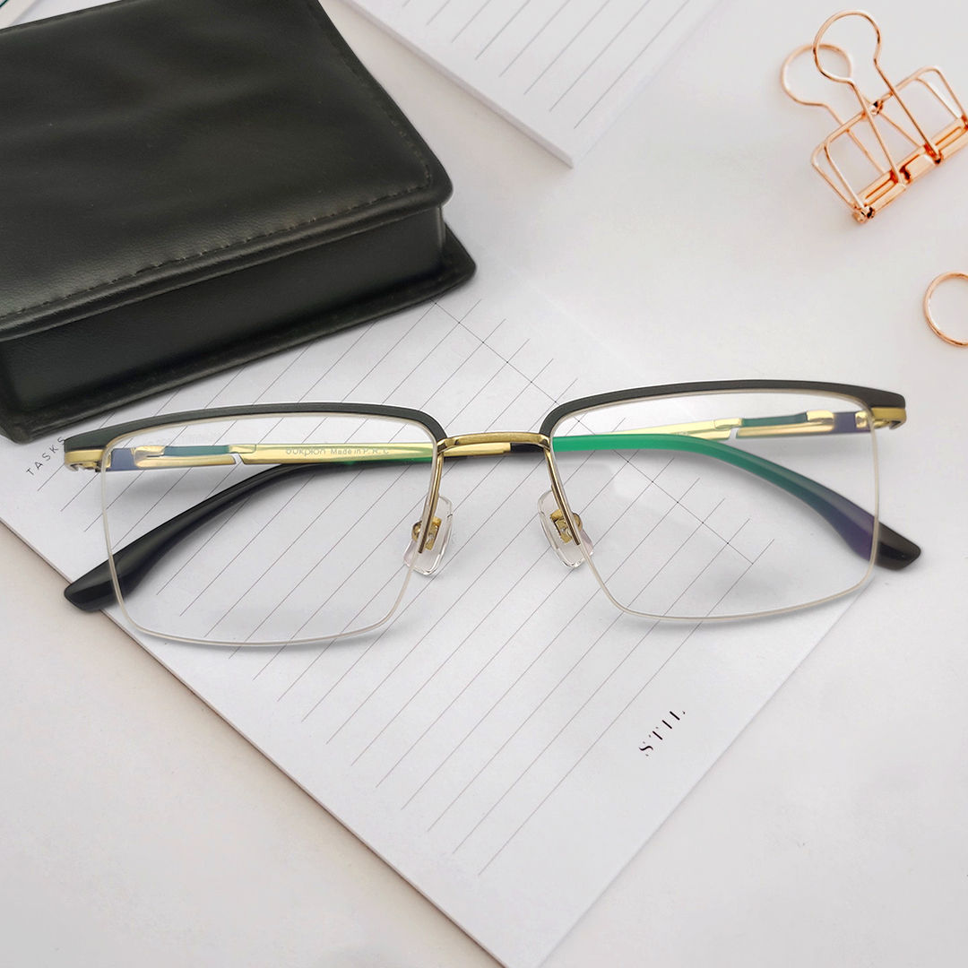 New High Quality Square Metal Frame Eyeglasses