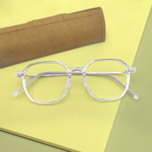 New White Transparent Round Shape Eyeglass