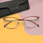 Red Color Cat Eye Ladies Eyeglasses