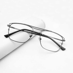 Double Bridge Metal Eyeglasses
