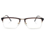 Brown Color Half Rimless Eyeglasses