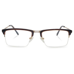 Brown Color Half Rimless Eyeglasses