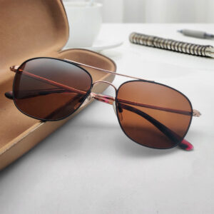 Double Bridge Fashionable Metal Sunglasses