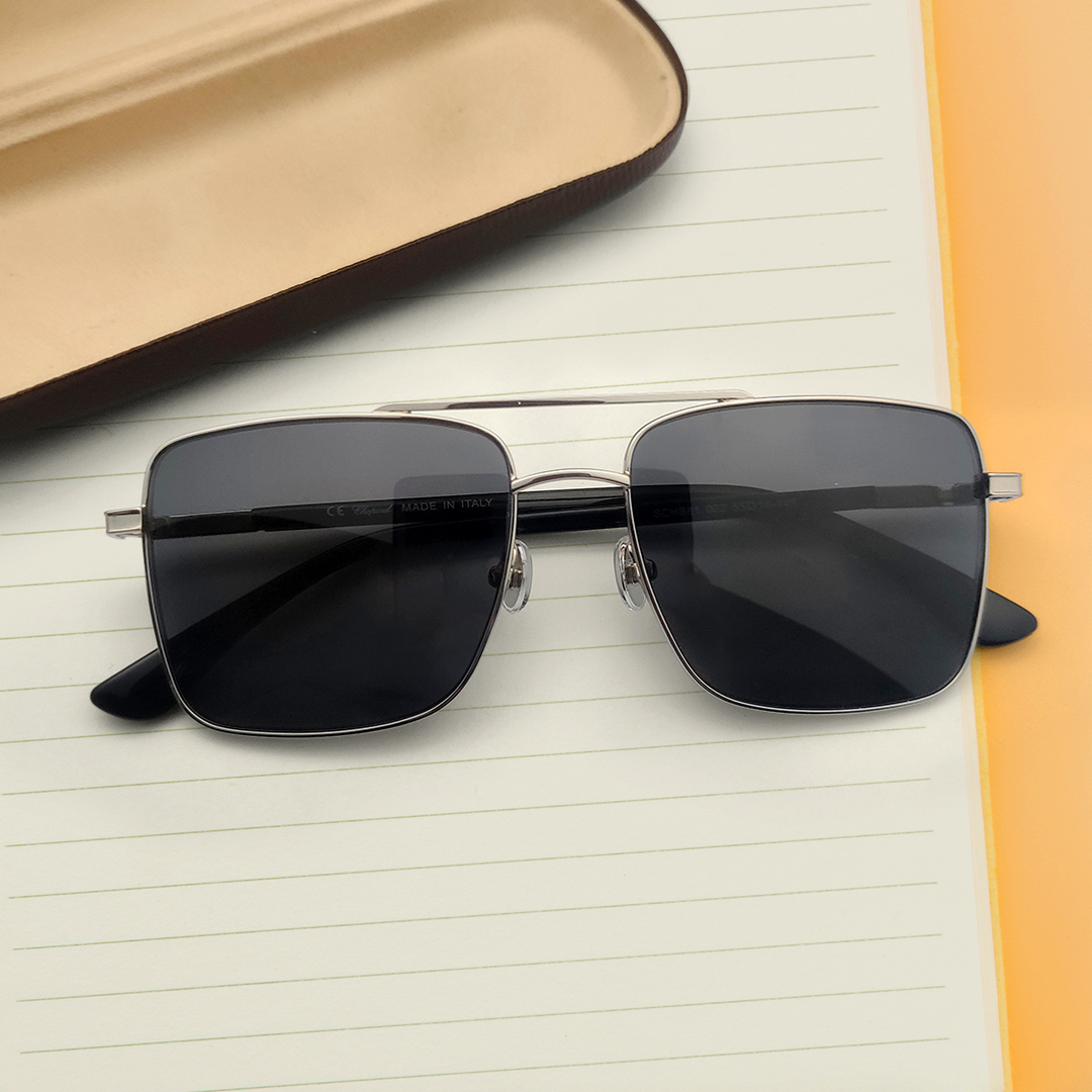 Square shape double bridge sunglasses