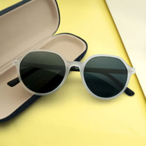 Transparent color round shape sunglasses