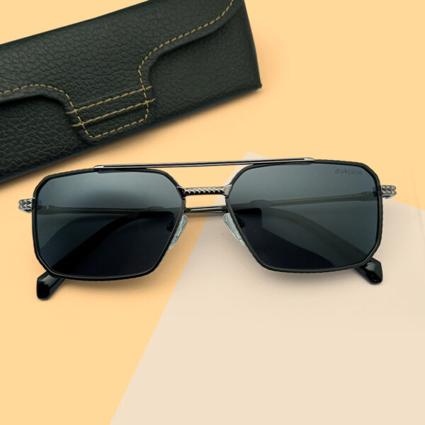 Square Shape Black Color New Metal Sunglasses