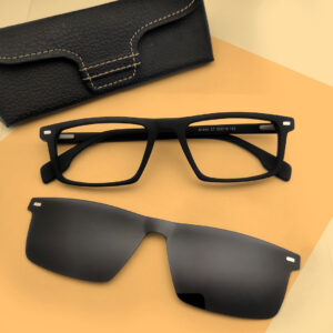 Matte Black Square Shape 2 in1 Sunglasses