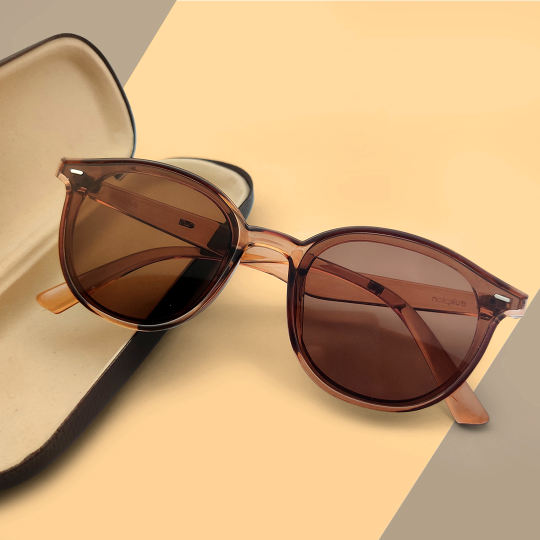 Round Shape Brown Color Women's Sunglasses