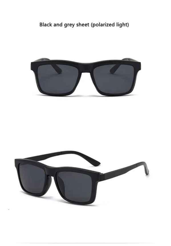 New Arrived Square Shape 6in1 Magnetic Sunglasses