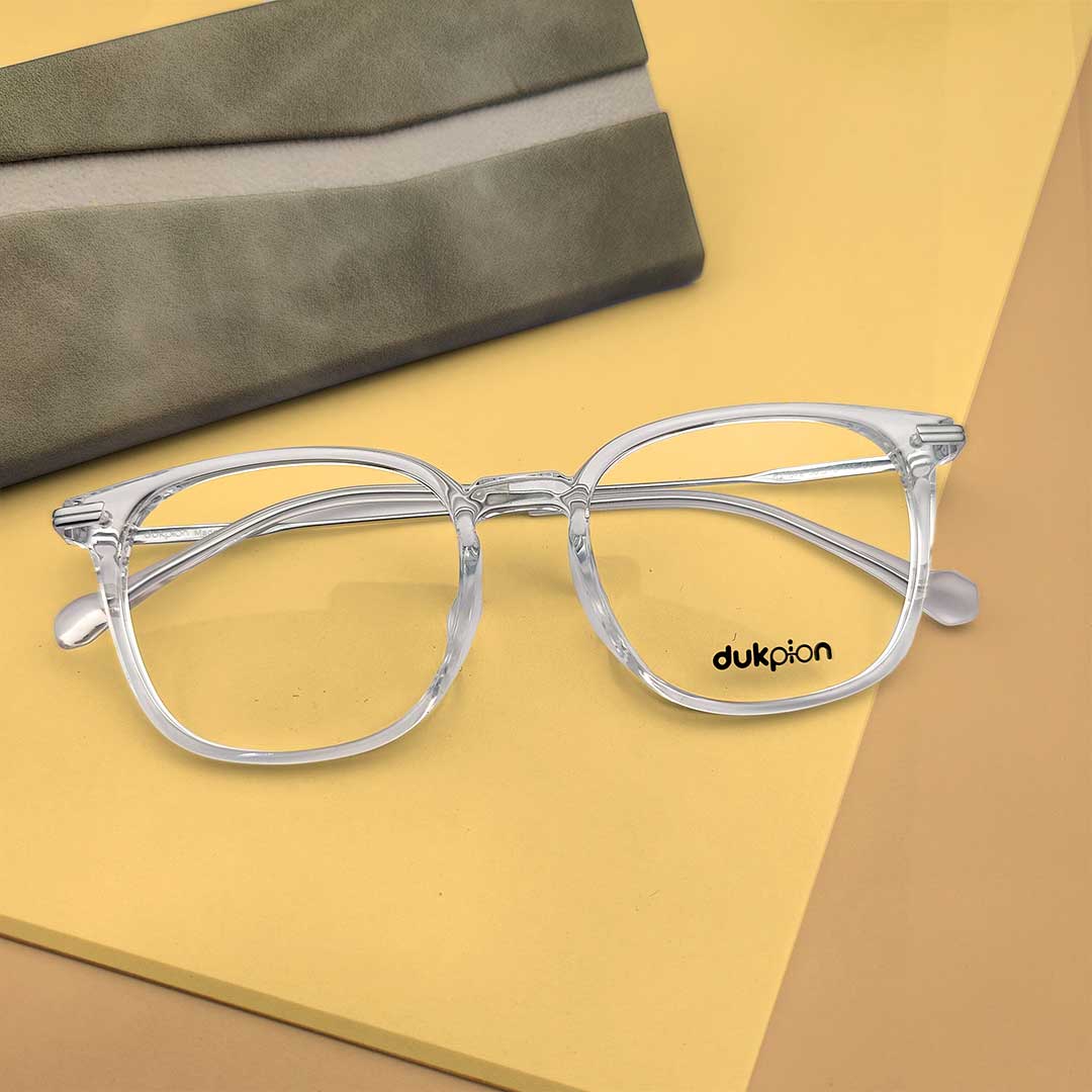 Transparent Color Semi-Round Shape Eyeglasses