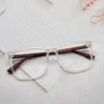Square Shape Wooden Transparent Eyewear Frame